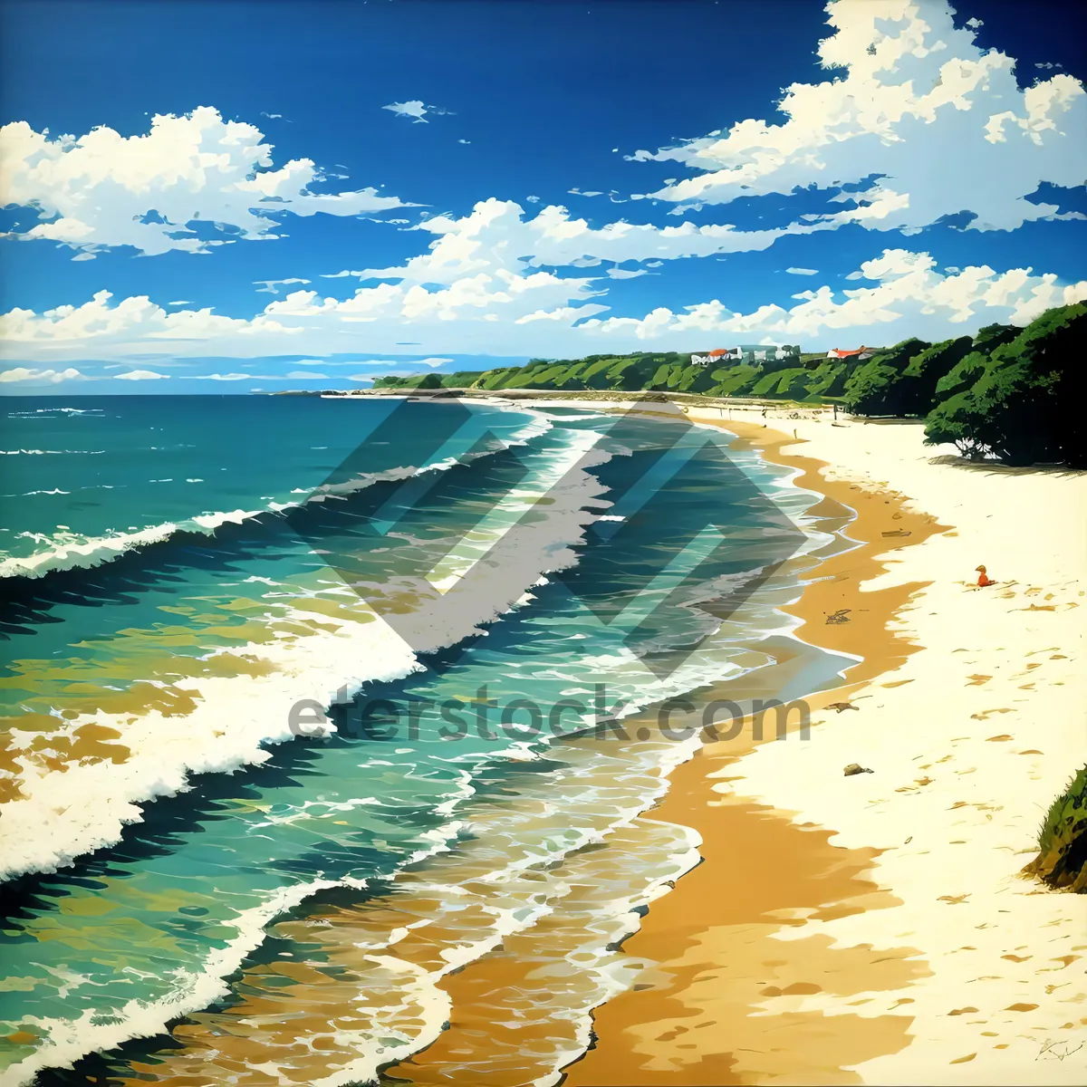 Picture of Exotic Beach Paradise with Turquoise Waters