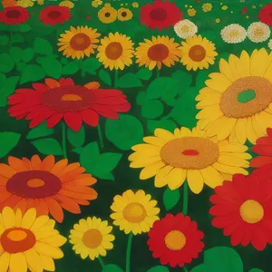 Summer Blossoms: Vibrant Floral Tile Design