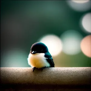 Wild Titmouse: Majestic Black Bird with Beautiful Feathers