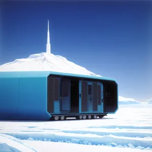 Winter Wonderland: Majestic Church amidst Snowy Mountain Landscape.