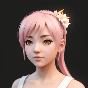 Glamorous Doll with Flawless Makeup and Stylish Wig