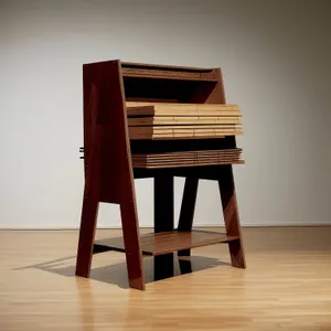 Wooden Folding Chair for Relaxing in an Empty Interior