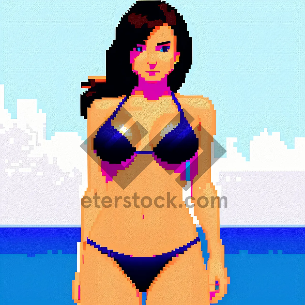 Picture of Seductive Beach Beauty in Stylish Swimwear