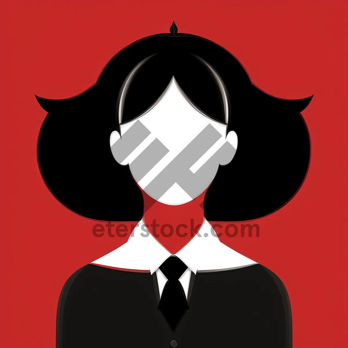 Picture of Cartoon Haircut Art: Silhouetted Symbol