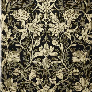 Retro Venetian Silk Damask Floral Wallpaper