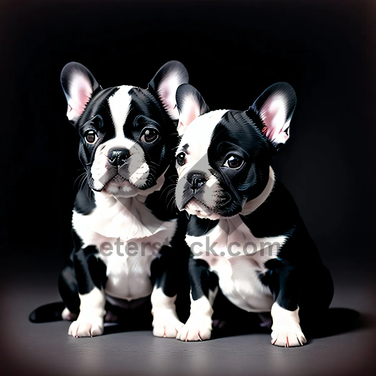 Picture of Cute Bulldog Terrier Puppy - Purebred Pet with Wrinkles