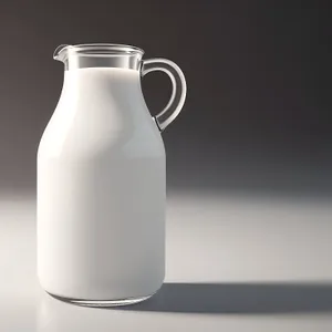 Milk-filled Glass Pitcher for Refreshing Breakfast Beverages