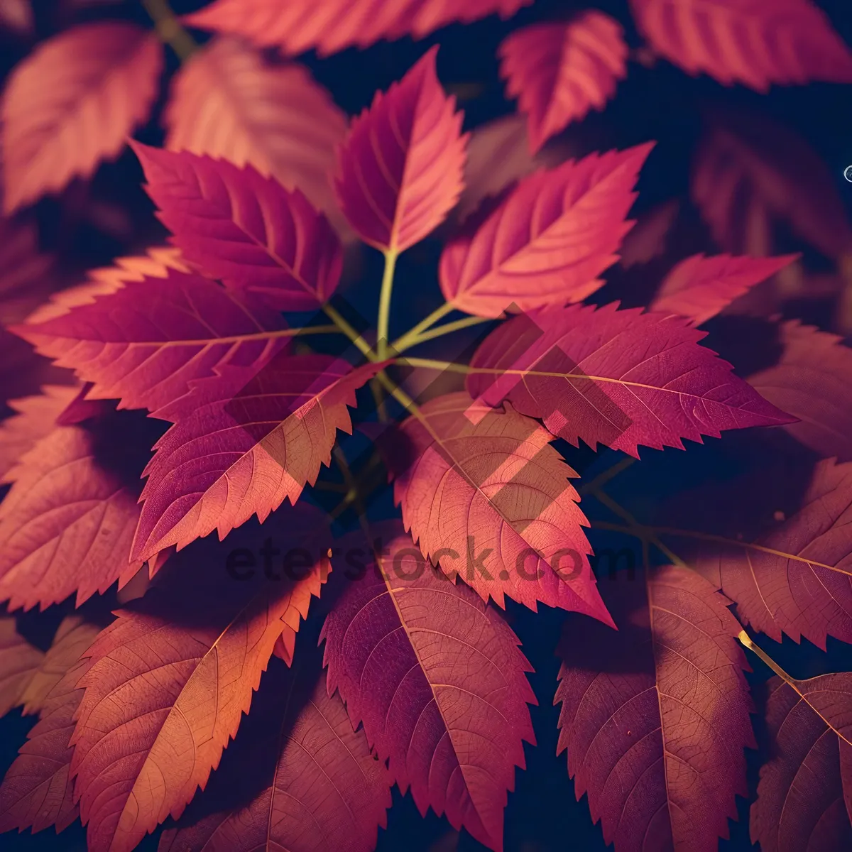 Picture of Vibrant Autumn Foliage in Bright Orange