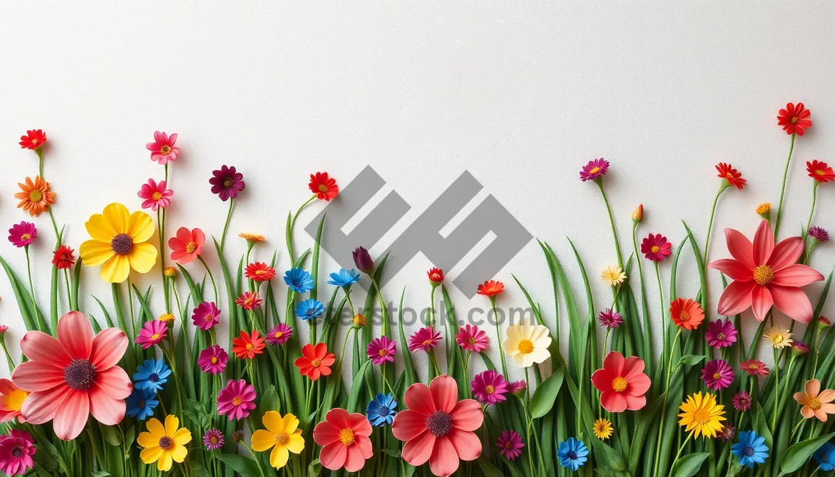 Picture of Colorful floral bouquet of pink tulips in bloom.