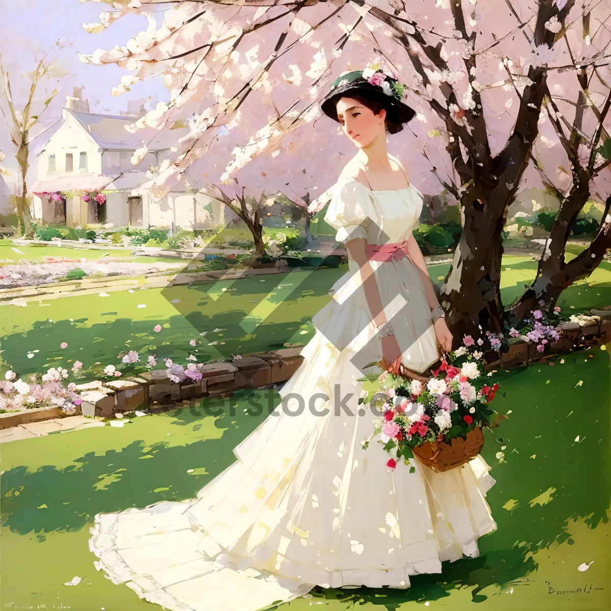 Picture of Smiling Bride with Bouquet, Radiating Love and Happiness