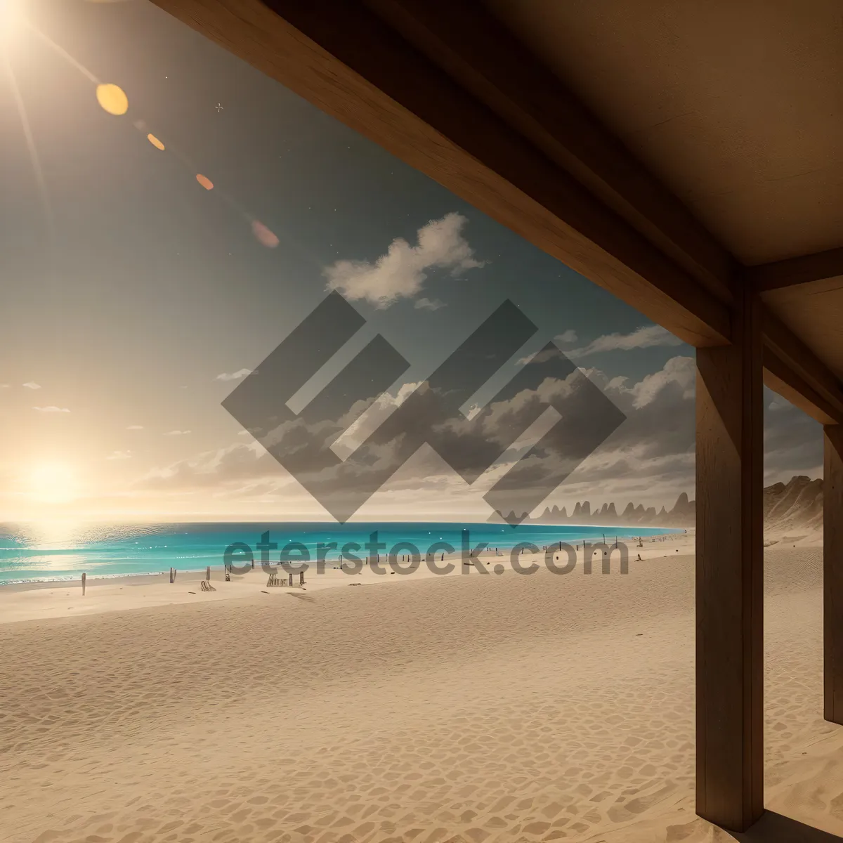 Picture of Tranquil Tropical Beachscape with Clear Turquoise Waves