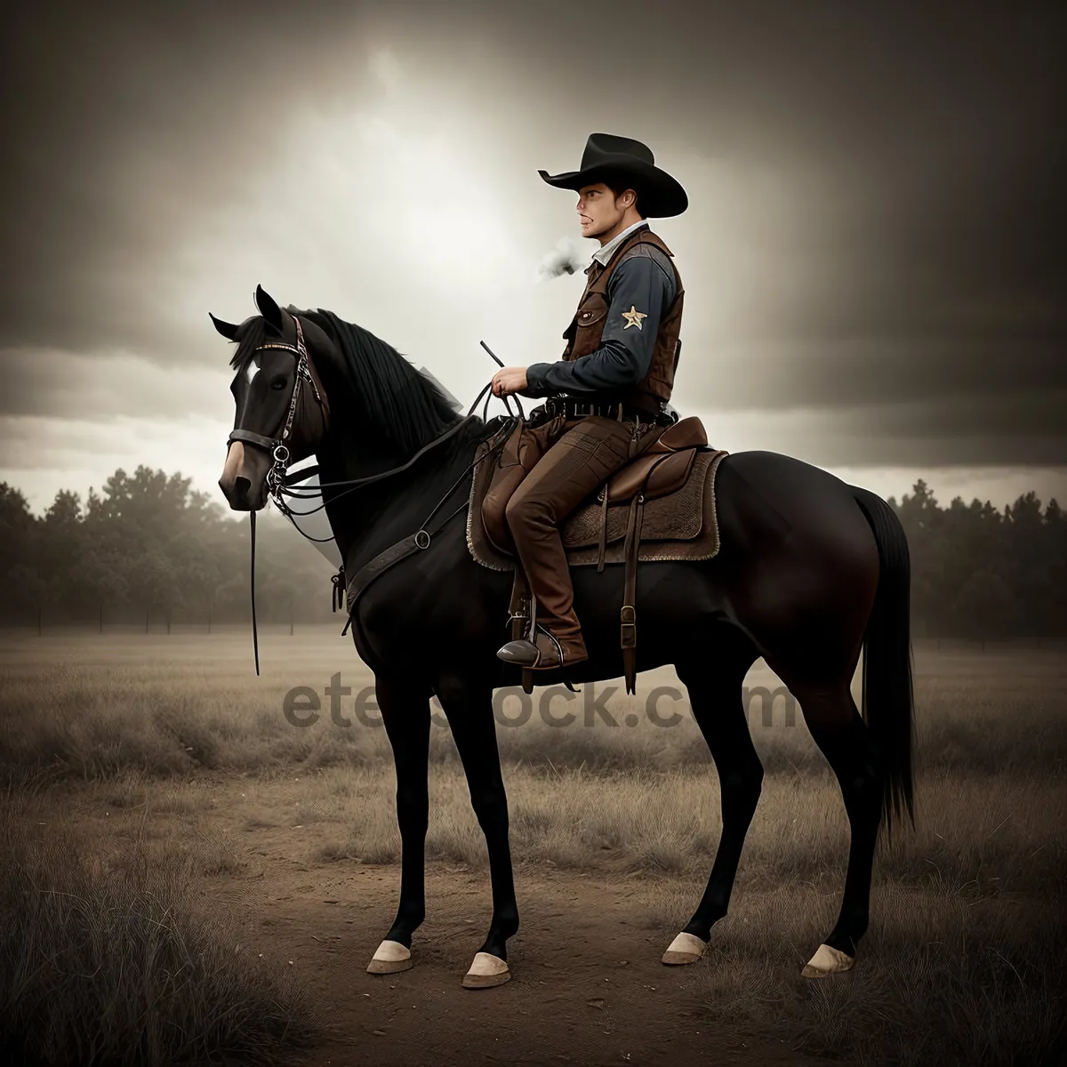 Picture of Fast and Furious: Cowboy riding a powerful stallion