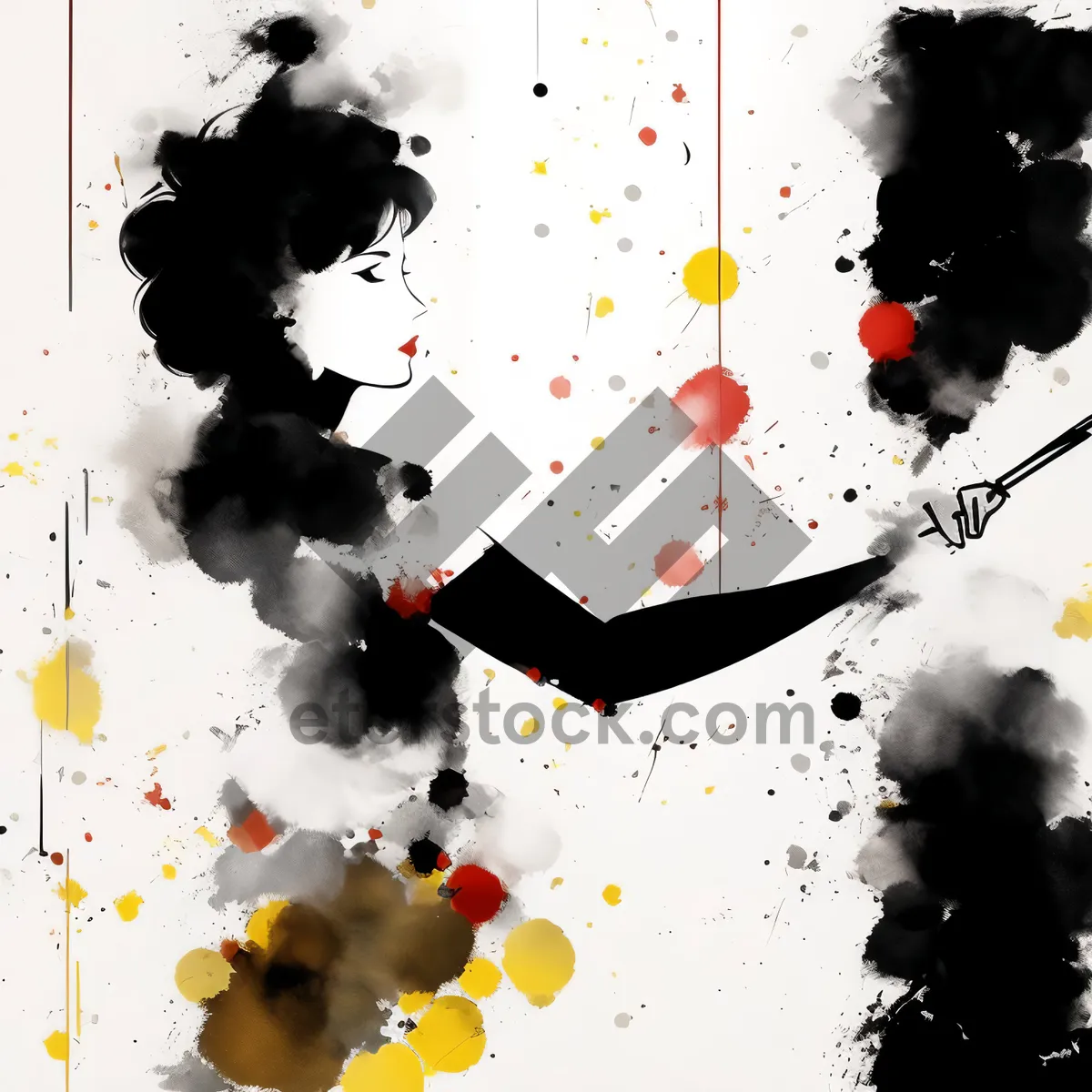 Picture of Abstract Ink Splash Decoration - Artistic Graphic Design