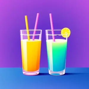 Refreshing Citrus Vodka Cocktail with Ice and Straw