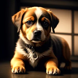 Cute Golden Retriever Puppy in Studio