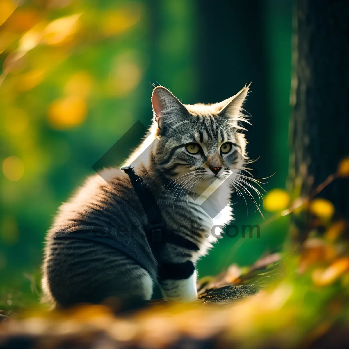 Picture of Adorable Gray Tabby Kitten Close-Up Portrait