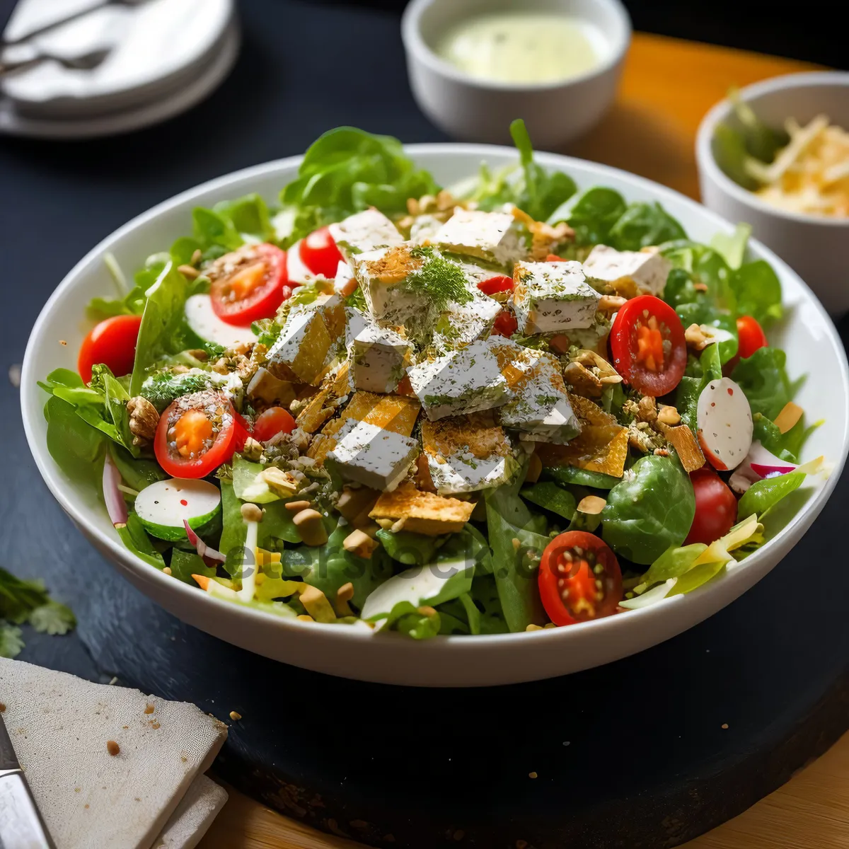 Picture of Delicious Gourmet Veggie Plate with Fresh Salad