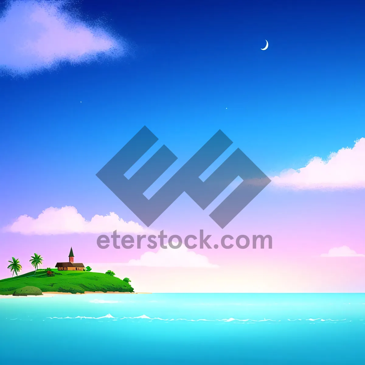 Picture of Vibrant Summer Sky with Soft Clouds