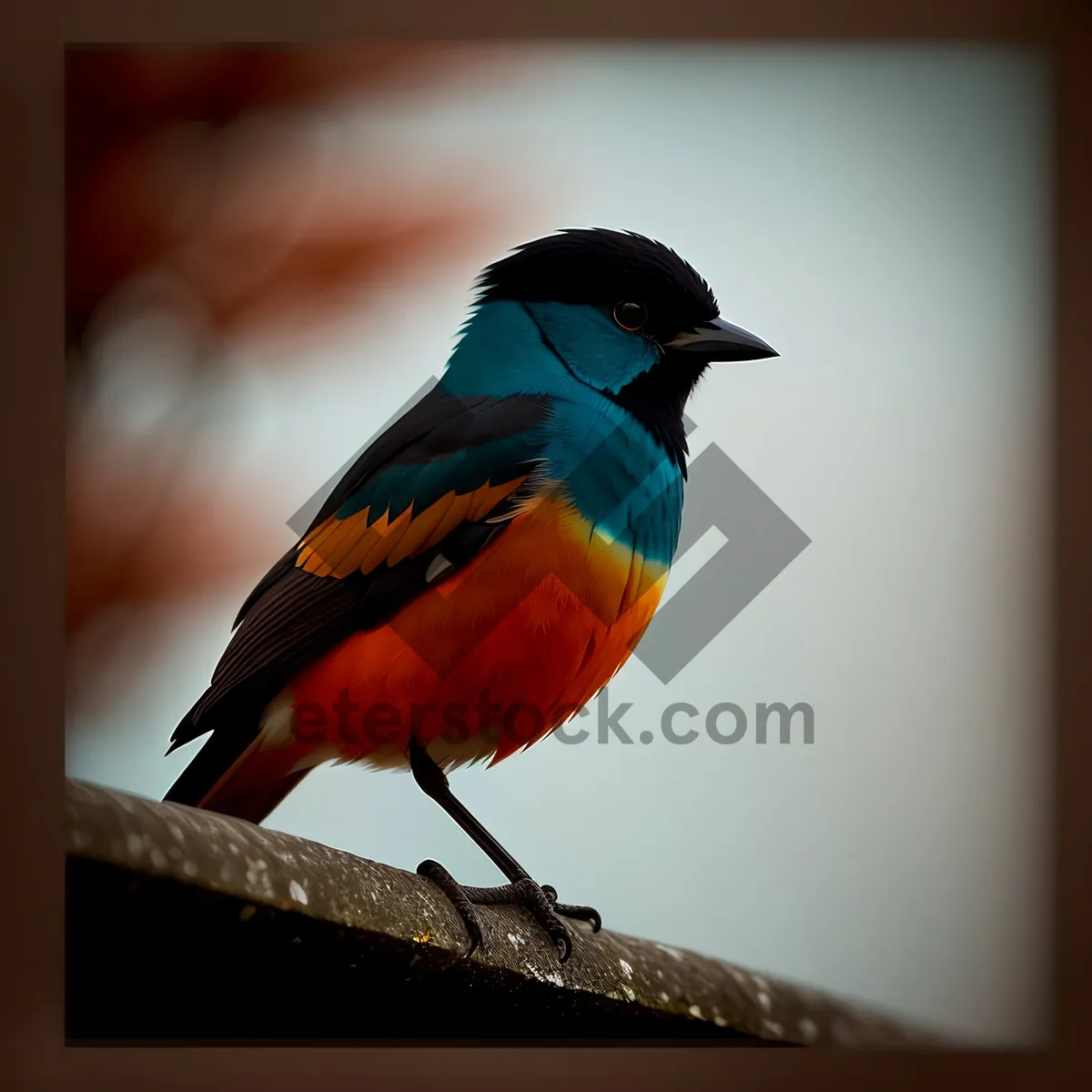 Picture of Macaw perched on a tropical branch.