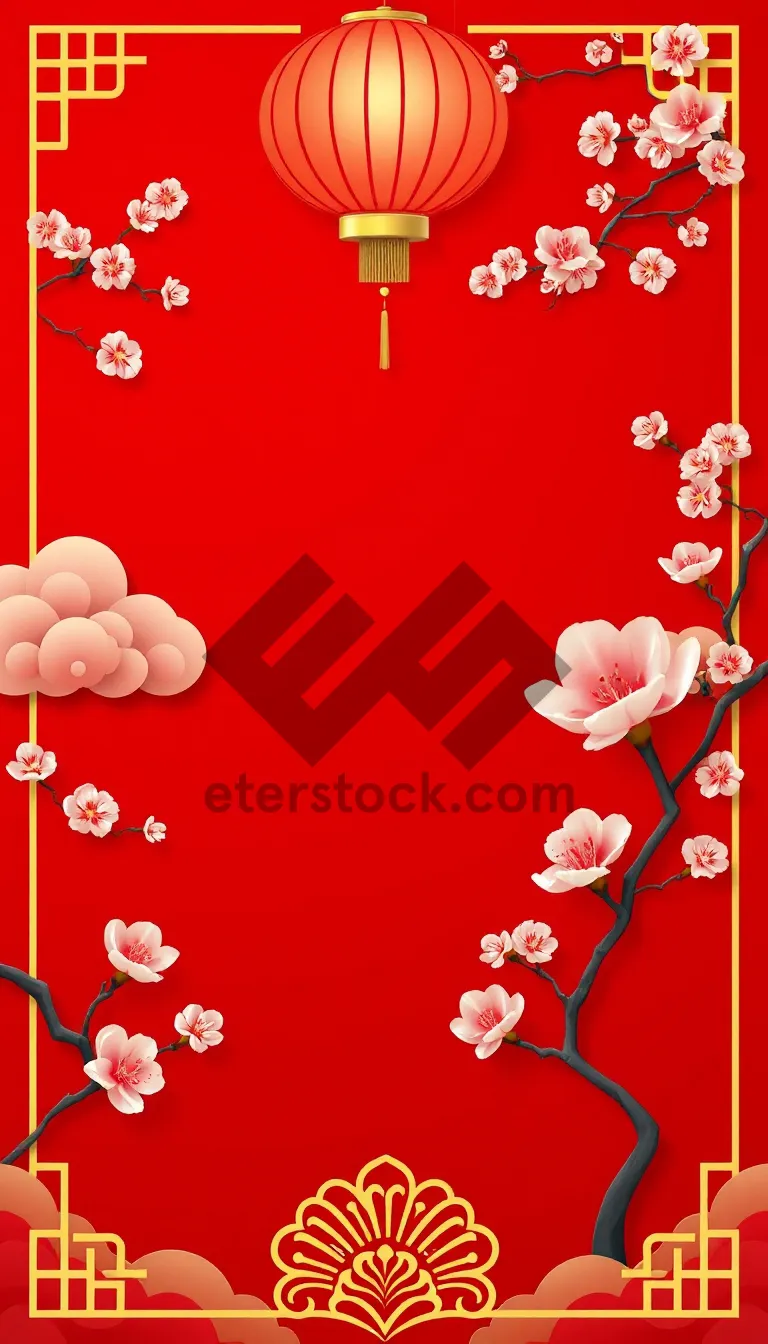 Picture of Floral Pattern Frame Design for Valentine's Day Card