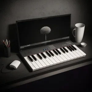Black Electronic Keyboard: Musical Device for Playing Instruments