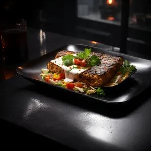 Delicious Gourmet Vegetable Salad with Grilled Meat