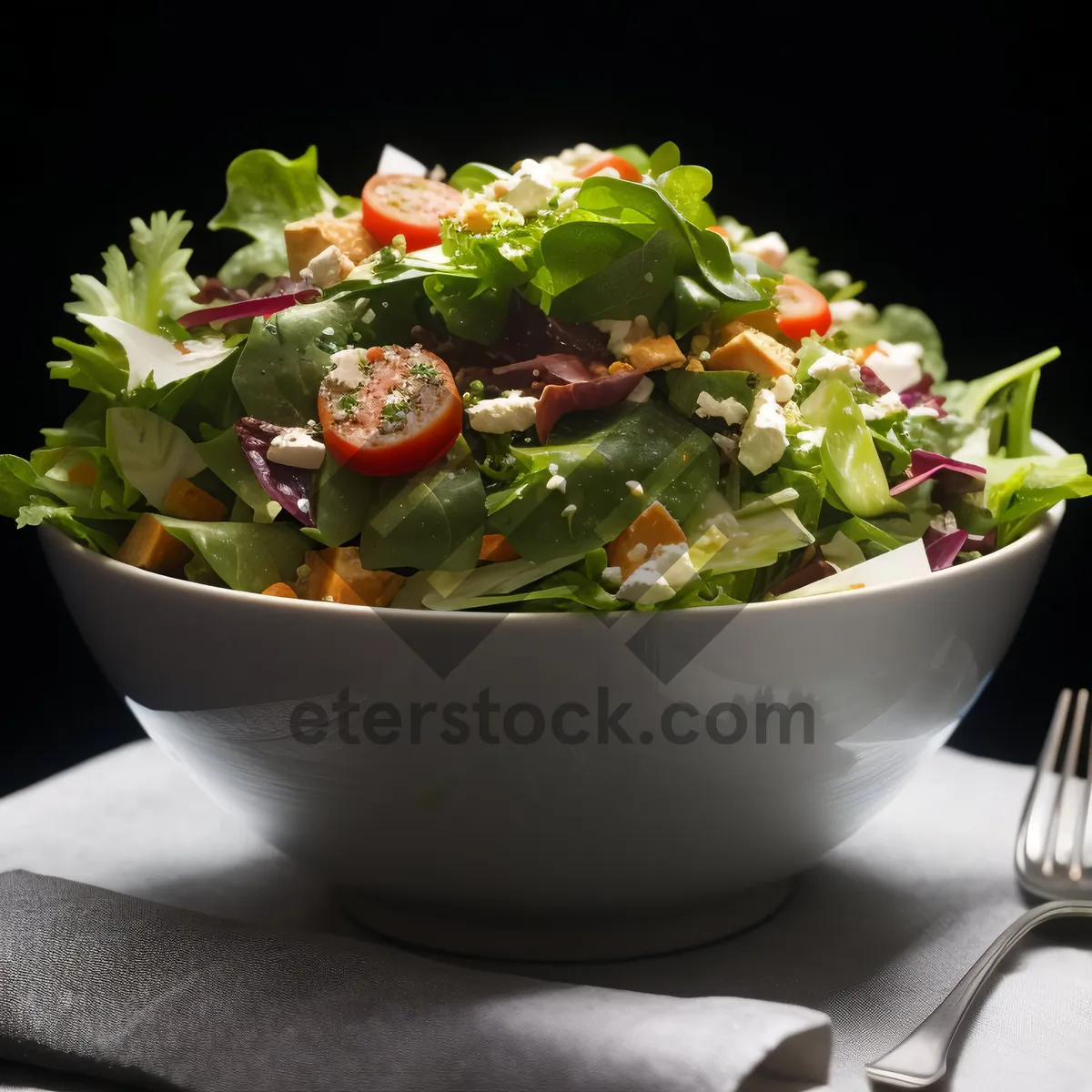 Picture of Healthy Vegetarian Salad Bowl with Fresh Ingredients