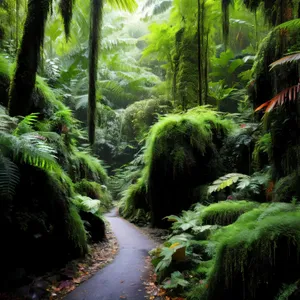 Enchanting Rainforest Canopy in Lush Greenery