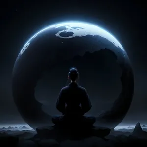 Moonlight illuminating Earth from space