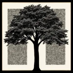 Black Tree Silhouette: Creative Graphic Artwork for Decor