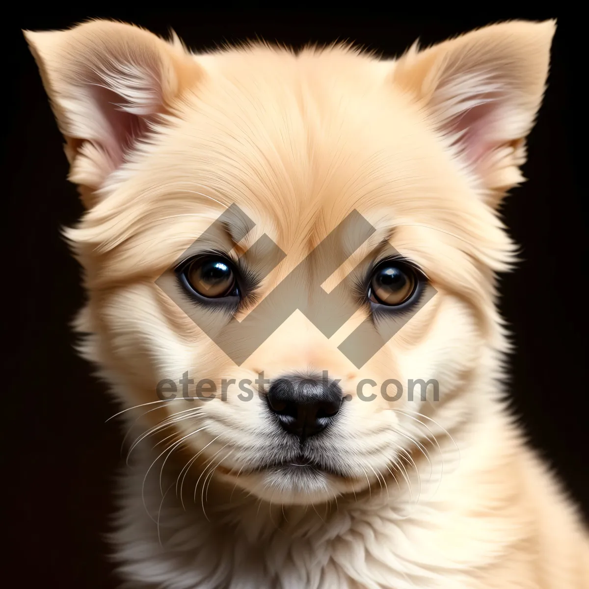 Picture of Fluffy Canine Cuteness in Studio Portrait.