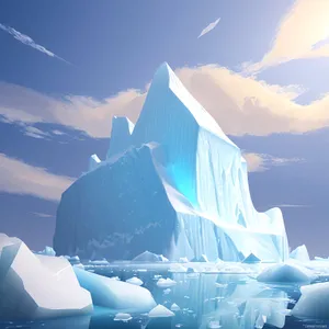 Frozen Majesty: Arctic Glacier in Winter Wonderland