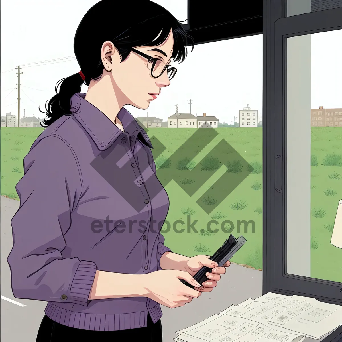 Picture of Stylish Businesswoman: Attractive and Confident in Fashionable Attire