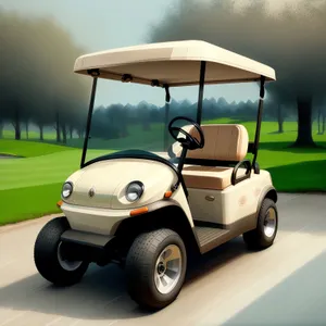 Golf Cart on Green Course: Driving in Style