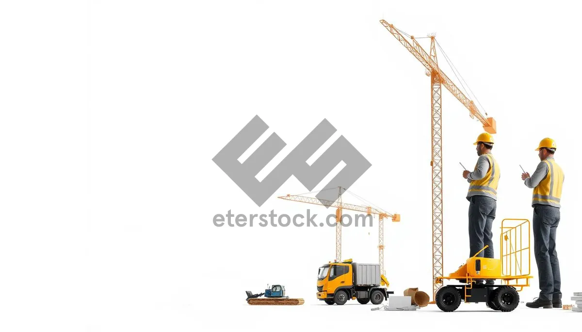 Picture of Urban Construction Crane Tower in City Skyline