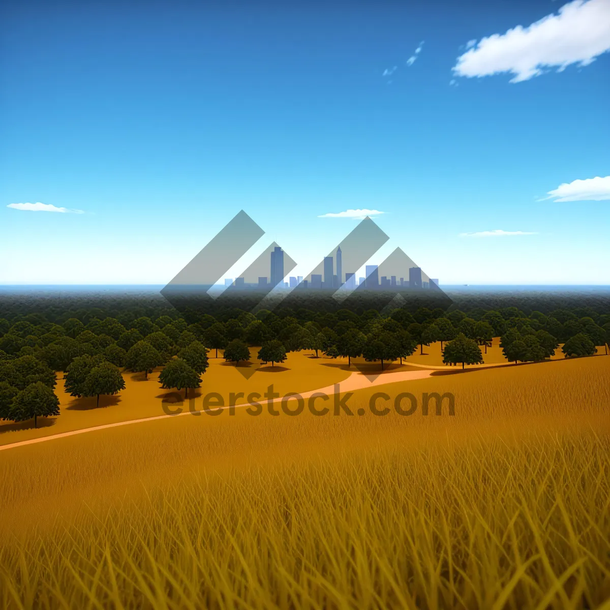 Picture of Golden Wheat Fields Under Sunny Skies