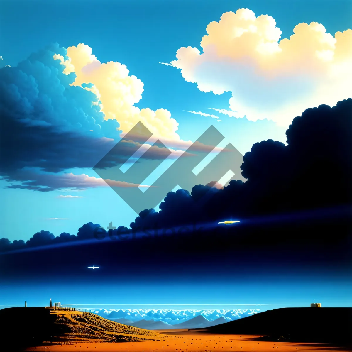 Picture of Golden Horizon: Sunset over the Glistening Sea