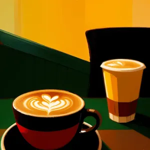 Hot Breakfast Drink in Black Coffee Mug
