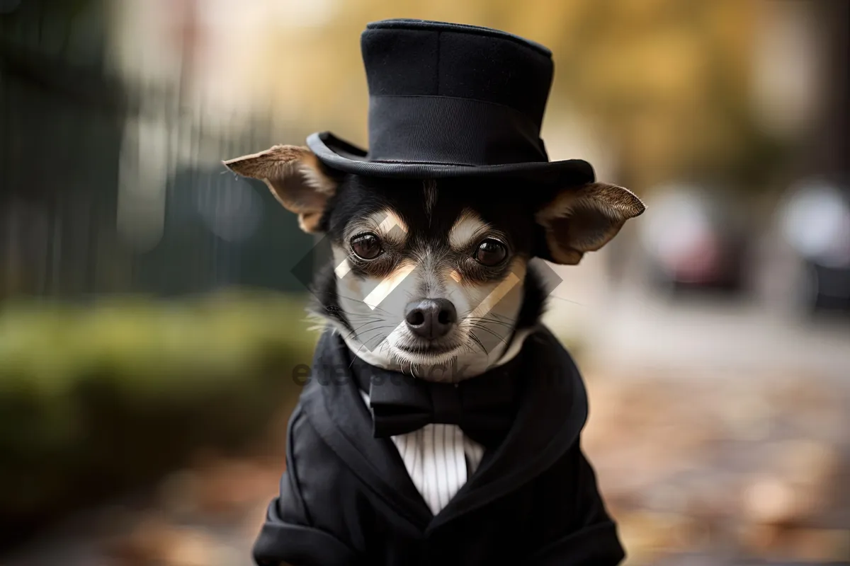 Picture of Cute man with chihuahua puppy