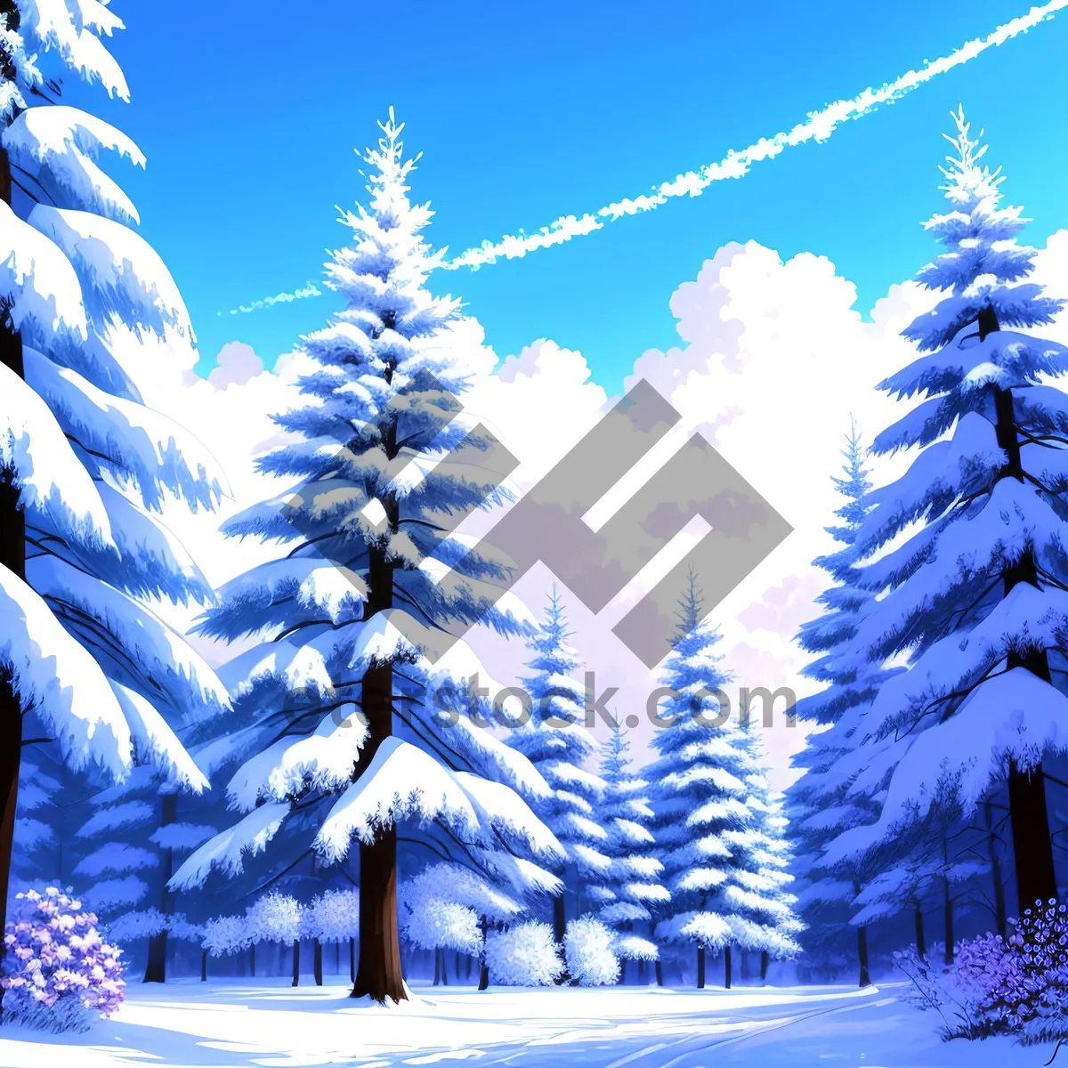 Picture of Majestic Pine Forest in Winter Wonderland