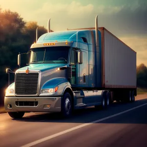 Freight Truck Speeding on Highway