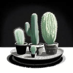 Cactus Flower Brush - Leafy Plant with Hairbrush