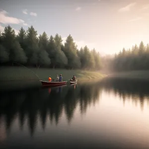 Serene Waters: Kayaking Amidst Reflections and Tranquil Forest