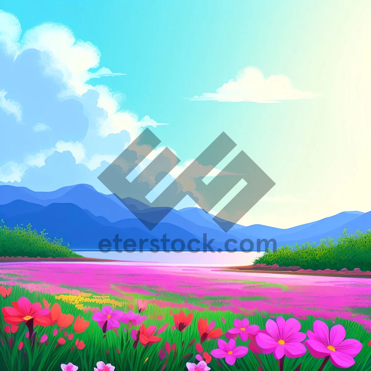 Picture of Vibrant Meadow Under Sunny Skies