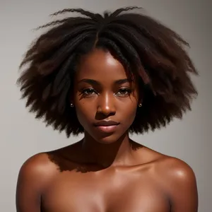 Stunning Afro Fashion Model with Beautifully Curly Hair