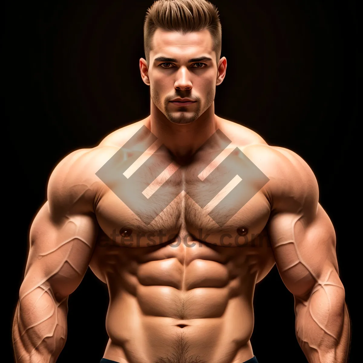 Picture of Muscular Male Model Posing Shirtless