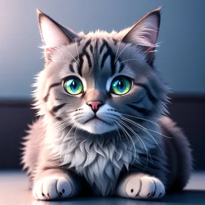 Adorable kitty with captivating eyes and fluffy fur
