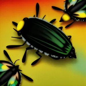 Black Ground Beetle Close-Up with Antennas