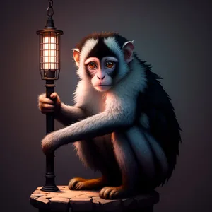 Mysterious Black Monkey with a Human Touch