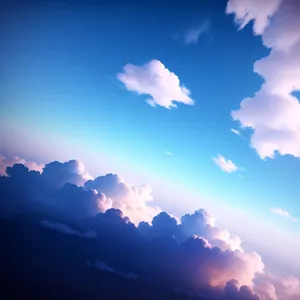 Vibrant Summer Sky with Fluffy Cumulus Clouds